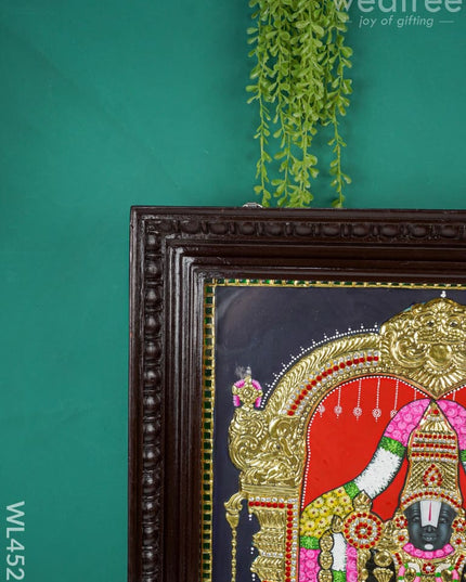 Tanjore Painting - Tirupati Balaji 24 X 18 Inch Flat [Gold Foil] Wl4521