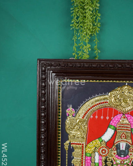 Tanjore Painting - Tirupati Balaji 24 X 18 Inch Flat [Gold Foil] Wl4521