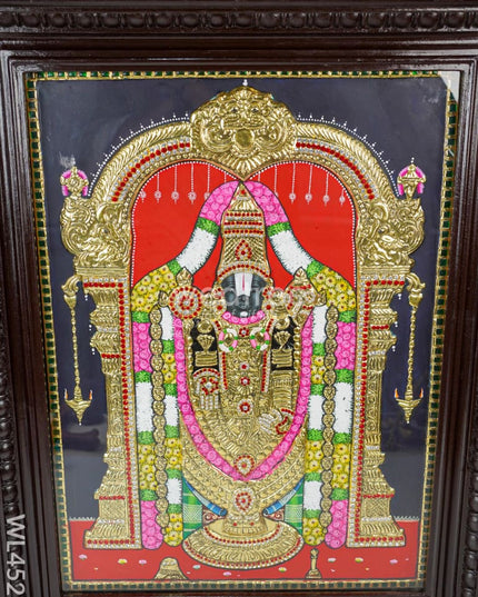 Tanjore Painting - Tirupati Balaji 24 X 18 Inch Flat [Gold Foil] Wl4521