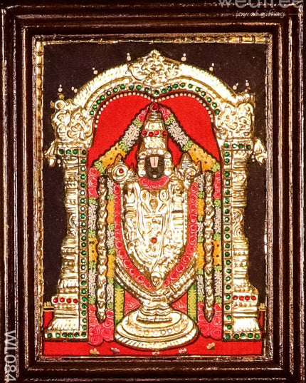 Tanjore Painting - Tirupathi Balaji: 8X6 Inches Wl0847