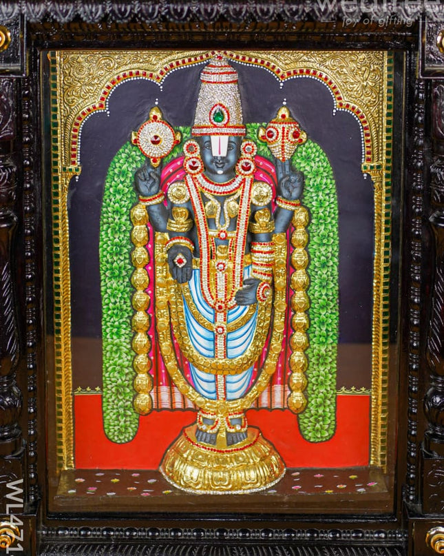 Tanjore Painting - Balaji 24 X 18 Inch Fully Embossed Wl4714