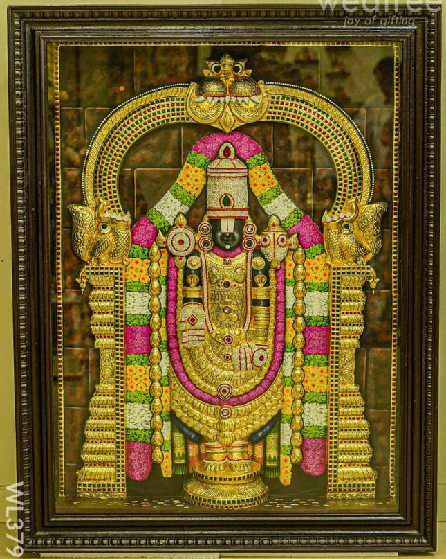 Tanjore Painting (Embossed) Tirupathi Balaji - 4X3Ft Wl3799