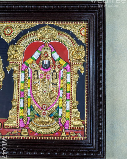 Tanjore Painting - Tirupathi Balaji Padmavathi Thayar - Semi Embossed - 24x18 inch - WL0473 - Tanjore Painting