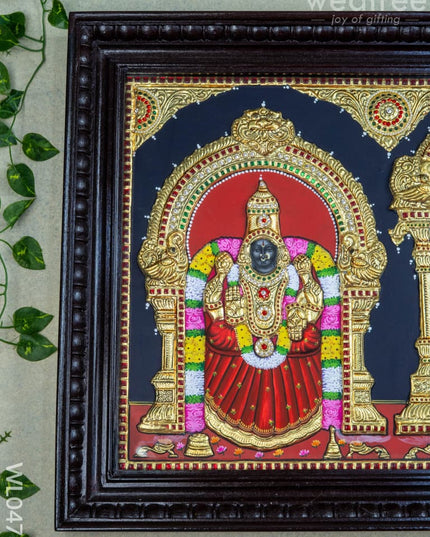 Tanjore Painting - Tirupathi Balaji Padmavathi Thayar - Semi Embossed - 24x18 inch - WL0473 - Tanjore Painting