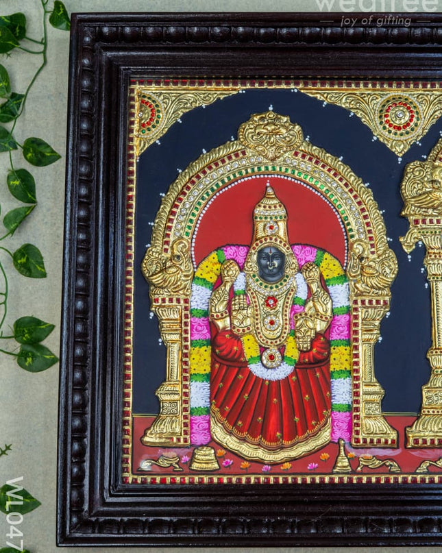 Tanjore Painting - Tirupathi Balaji Padmavathi Thayar - Semi Embossed - 24x18 inch - WL0473 - Tanjore Painting