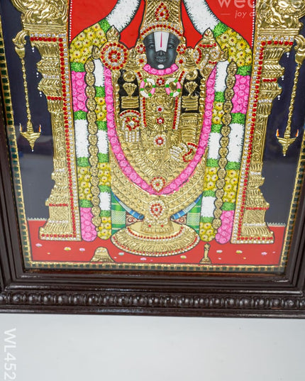 Tanjore Painting - Tirupati Balaji 24 X 18 Inch Semi Embossed Wl4520