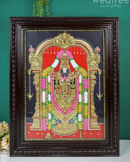 Tanjore Painting - Tirupati Balaji 24 X 18 Inch Semi Embossed Wl4520