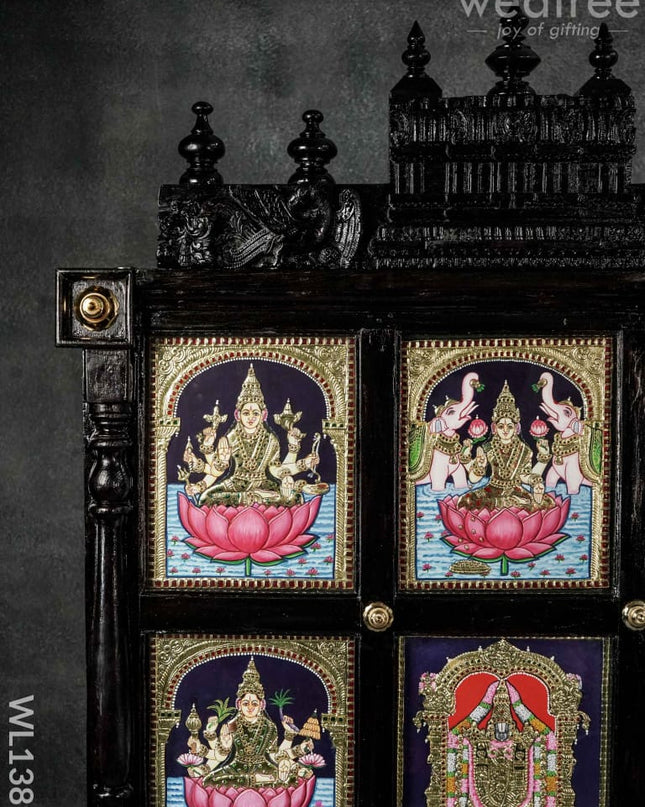 Tanjore Painting Lord Tirupathi Balaji With Ashtalakshmi:  42X32 Inches - Wl1389