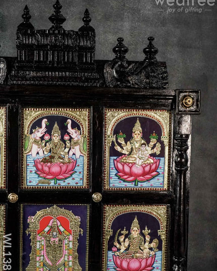 Tanjore Painting Lord Tirupathi Balaji With Ashtalakshmi:  42X32 Inches - Wl1389