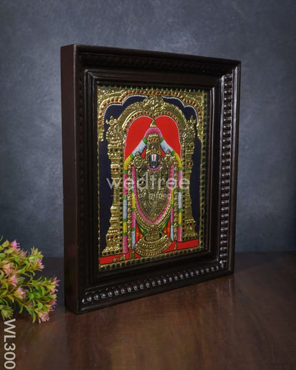 Tanjore Painting Tirupati Balaji - 12 X 10 Inch Wl3001