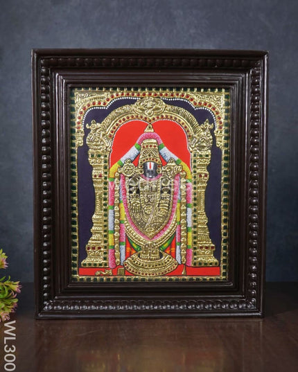 Tanjore Painting Tirupati Balaji - 12 X 10 Inch Wl3001