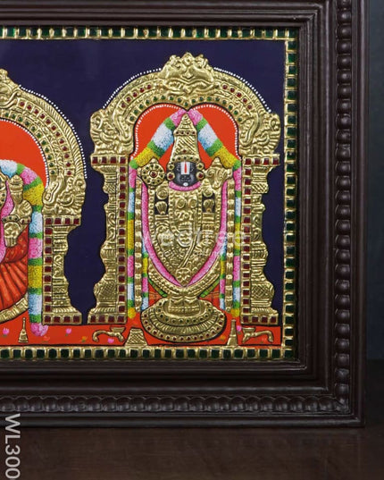 Tanjore Painting Tirupati Balaji And Padmavathi Thayar - 15 X 12 Inch Wl3000