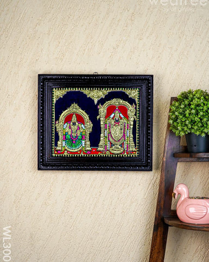 Tanjore Painting - Tirupati Balaji and Padmavathi Thayar - 15x12 inch - WL3000 - Tanjore Painting
