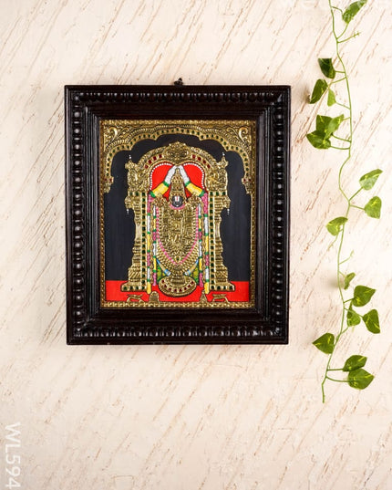 Tanjore Painting - Tirupati Balaji - Flat (Gold Foil) - 12x10 inch - WL5949 - Tanjore Painting