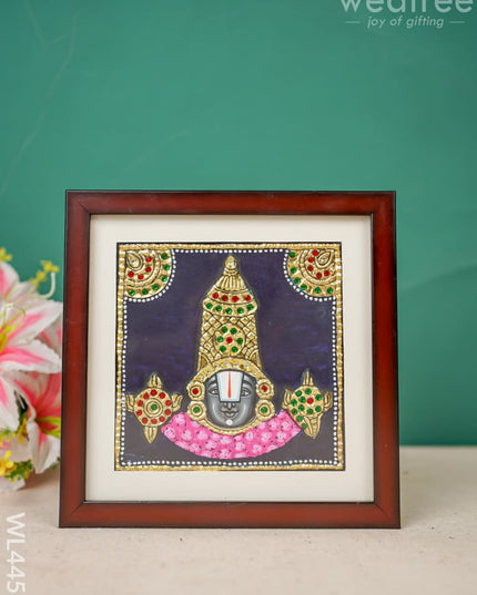 Tanjore Painting - Tirupati Balaji 6 X Inch Flat [Gold Foil] Wl4458