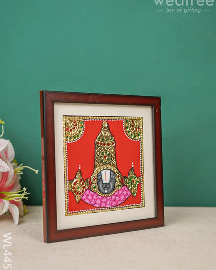 Tanjore Painting - Tirupati Balaji 6 X Inch Flat [Gold Foil] Wl4458