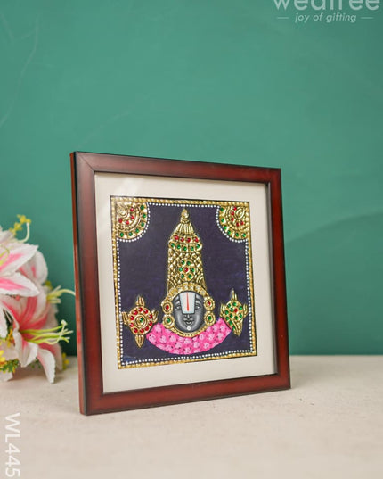 Tanjore Painting - Tirupati Balaji 6 X Inch Flat [Gold Foil] Wl4458