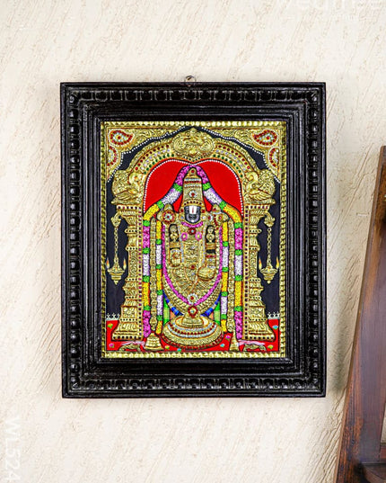 Tanjore Painting - Tirupati Balaji - Semi Embossed - 15x12 inch - WL5248 - Tanjore Painting