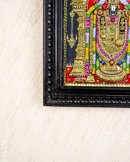 Tanjore Painting - Tirupati Balaji - Semi Embossed - 15x12 inch - WL5248 - Tanjore Painting