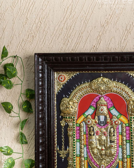 Tanjore Painting - Tirupati Balaji - Semi Embossed - 15x12 inch - WL5248 - Tanjore Painting