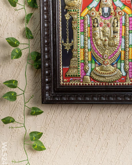 Tanjore Painting - Tirupati Balaji - Semi Embossed - 15x12 inch - WL5248 - Tanjore Painting
