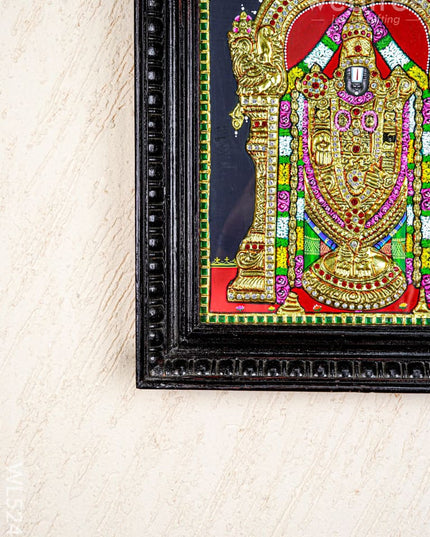 Tanjore Painting - Tirupati Balaji - Semi Embossed - 15x12 inch - WL5248 - Tanjore Painting