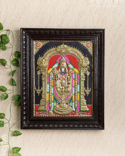Tanjore Painting - Tirupati Balaji - Semi Embossed - 15x12 inch - WL5248 - Tanjore Painting