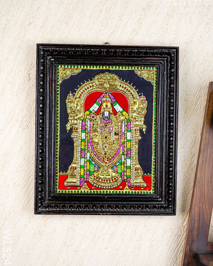 Tanjore Painting - Tirupati Balaji - Semi Embossed - 15x12 inch - WL5248 - Tanjore Painting