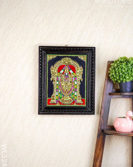Tanjore Painting - Tirupati Balaji - Semi Embossed - 15x12 inch - WL5248 - Tanjore Painting