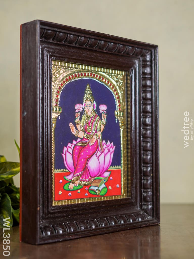 Tanjore Painting - Vidya Lakshmi Flat (Gold Foil) 10X8 Inch Wl3850