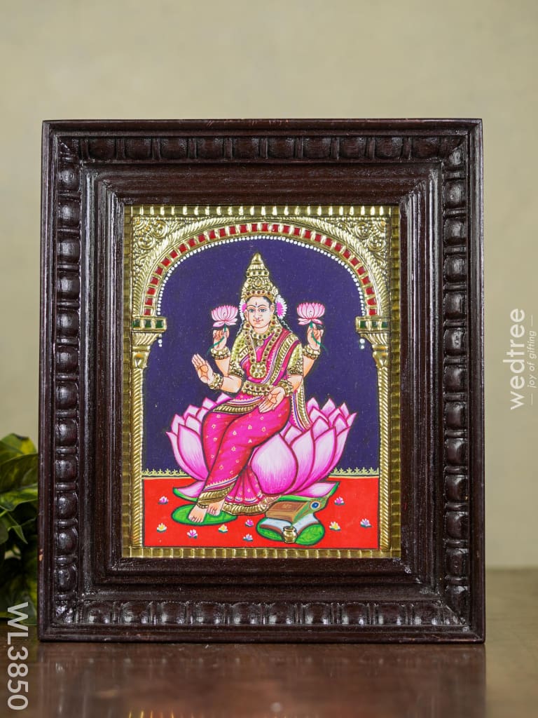 Tanjore Painting - Vidya Lakshmi Flat (Gold Foil) 10X8 Inch Wl3850