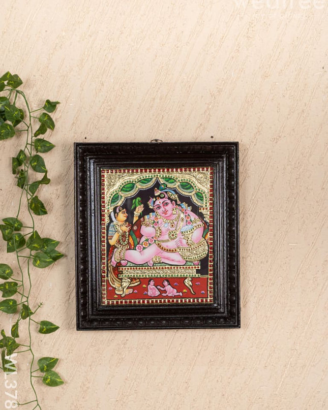 Tanjore Painting - Vithoba Krishna - Flat (Gold Foil) - 12x10 inch - WL3788 - Tanjore Painting