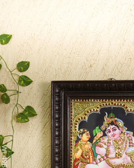 Tanjore Painting - Butter Krishna - Flat - 12*10 inch - WL4986 Tanjore Painting