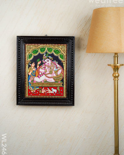 Tanjore Painting - Vithoba Krishna - Flat (Gold Foil) - 15x12 inch- WL2466 - Tanjore Painting