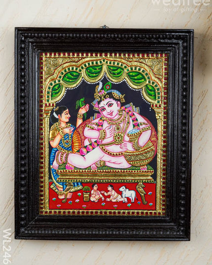 Tanjore Painting - Vithoba Krishna - Flat (Gold Foil) - 15x12 inch- WL2466 - Tanjore Painting