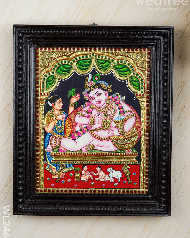 Tanjore Painting - Vithoba Krishna - Flat (Gold Foil) - 15x12 inch- WL2466 - Tanjore Painting