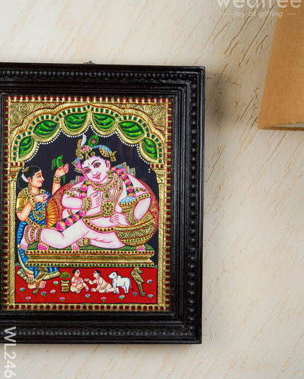 Tanjore Painting - Vithoba Krishna - Flat (Gold Foil) - 15x12 inch- WL2466 - Tanjore Painting