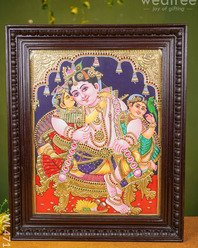 Tanjore Painting - Krishna Flat (Gold Foil) 20 X 16 Inch Wl4712