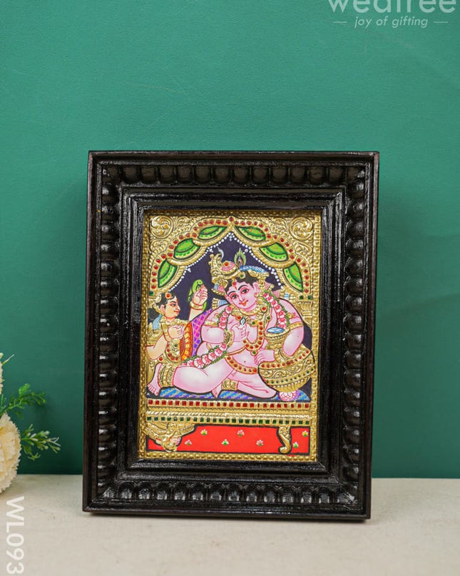 Tanjore Painting Butter Krishna: 8X6 Inches - Wl0939