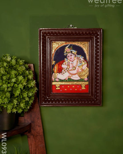 Tanjore Painting Butter Krishna:  8X6 Inches - Wl0939