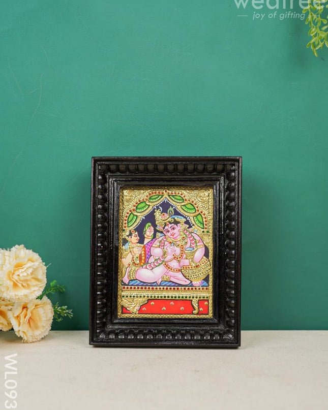 Tanjore Painting Butter Krishna: 8X6 Inches - Wl0939