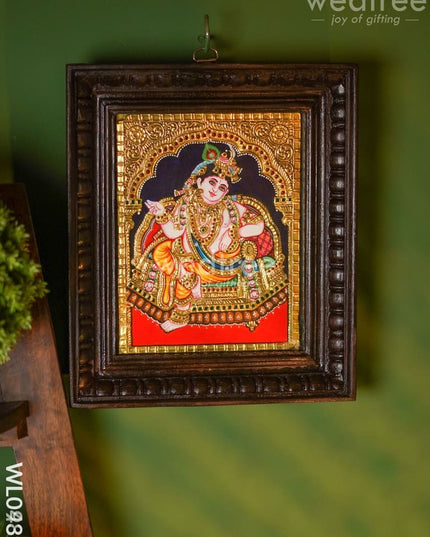Tanjore Painting - Vithoba Krishna - Flat (Gold Foil) - 8x6 inch - WL0939 Tanjore Painting