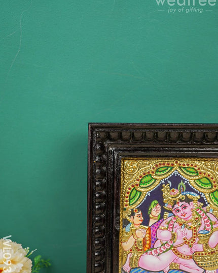 Tanjore Painting Butter Krishna: 8X6 Inches - Wl0939