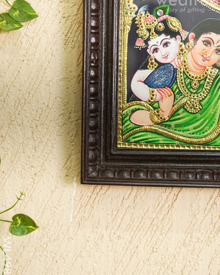 Tanjore Painting - Yashoda with Krishna - Flat - 10*8 inch - WL4983 Tanjore Painting