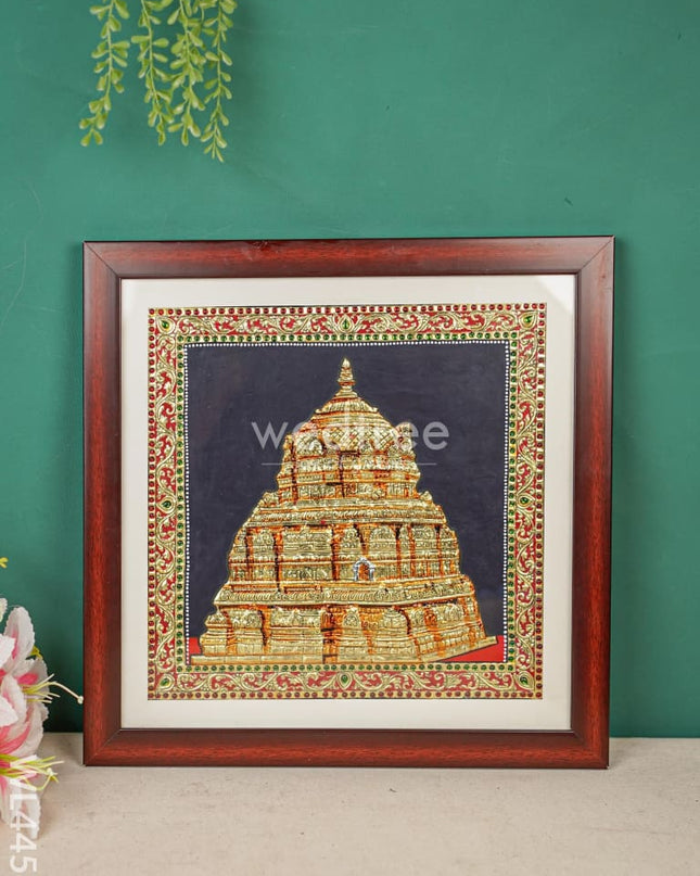 Tanjore Photo Frame - Tirupati Gopuram 12 X Inch Flat [Gold Foil] Wl4456 Frames