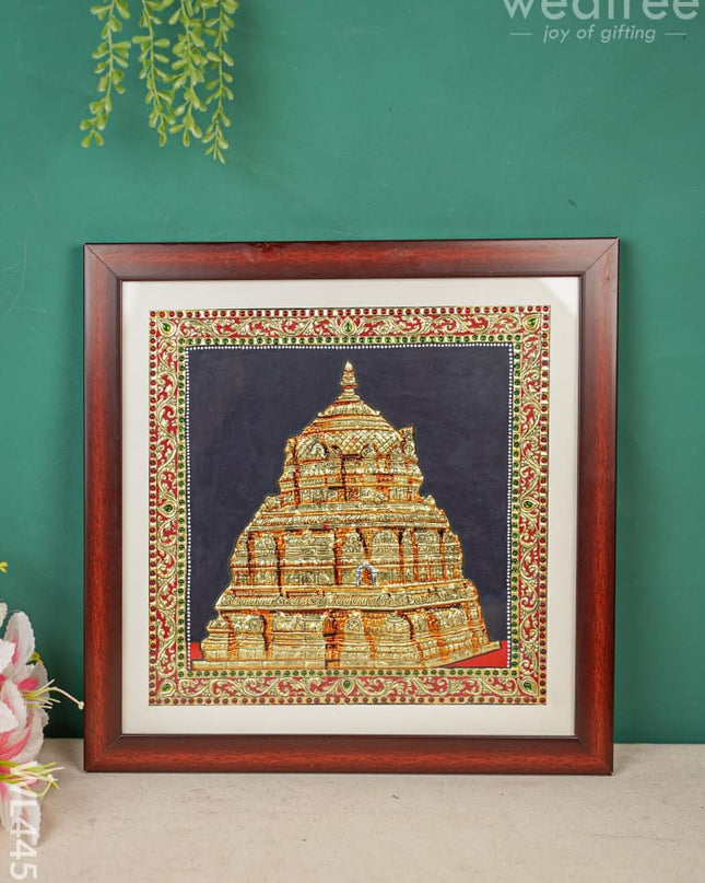 Tanjore Painting - Tirupati Gopuram 12 X Inch Flat [Gold Foil] Wl4456