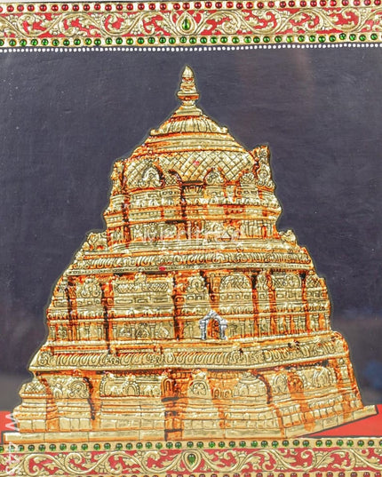 Tanjore Painting - Tirupati Gopuram 12 X Inch Flat [Gold Foil] Wl4456