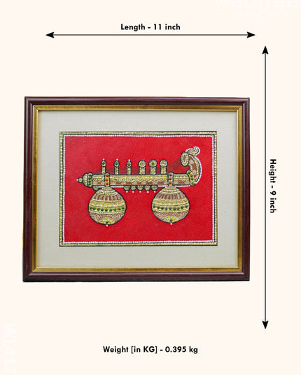 Tanjore Painting Veena - 11 X 9 Wl4179