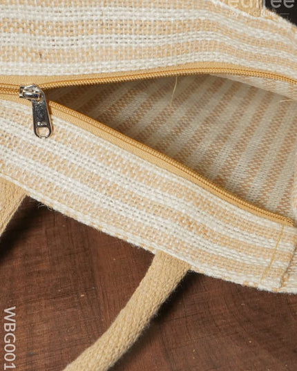 Taper Strip Jute Bag With Mobile Pouch - Wbg0011 Bags