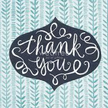 Thank You Card Square Small - Pack Of 25 Standard You Card